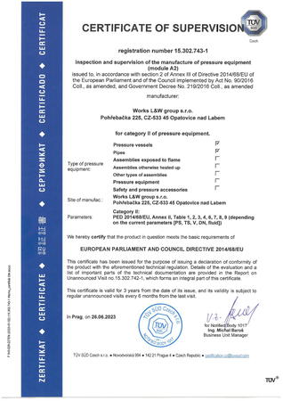 Certificate PED ModA2-2014_68_EU_2023-2026